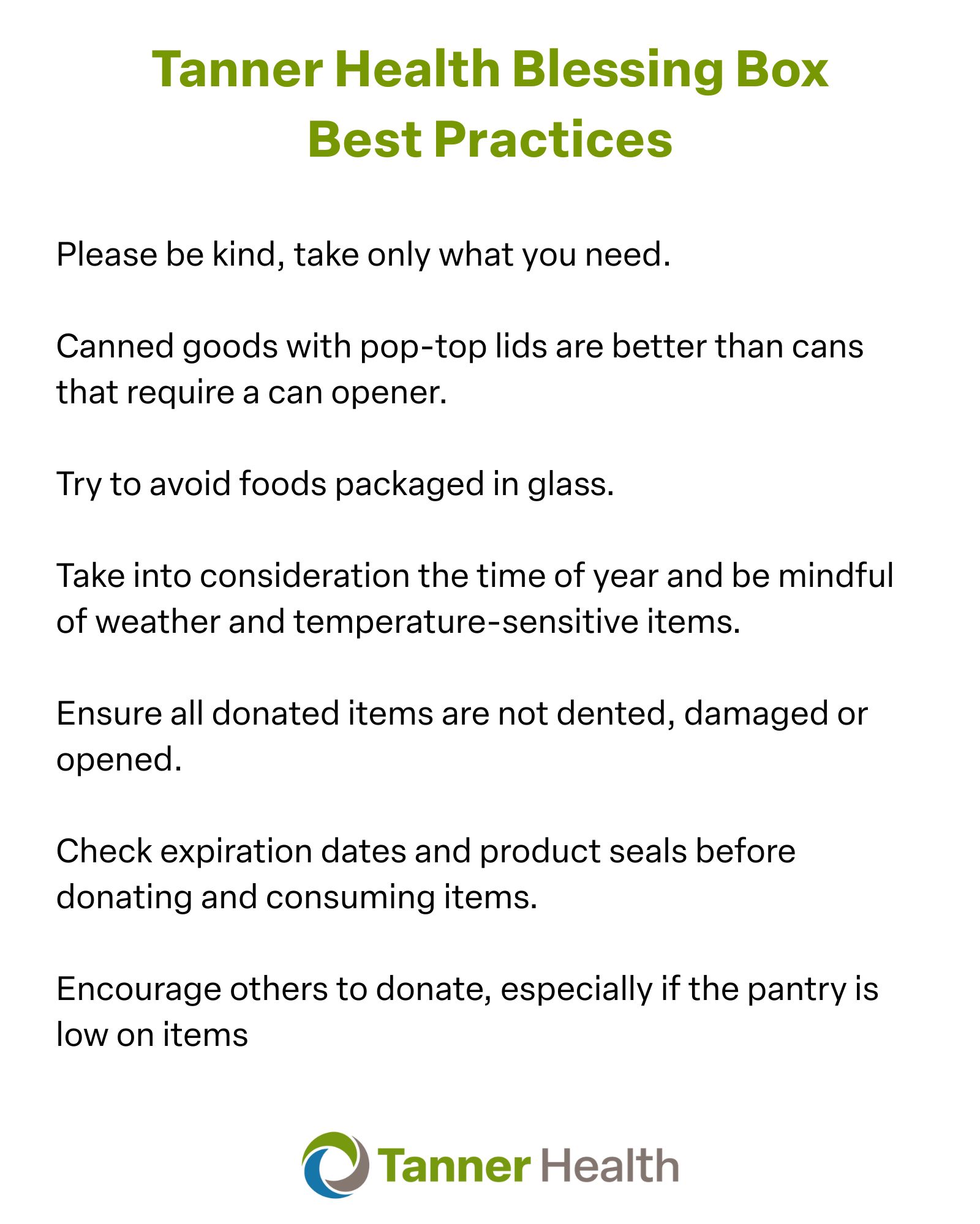 Tanner Health Blessing Box Best Practice 